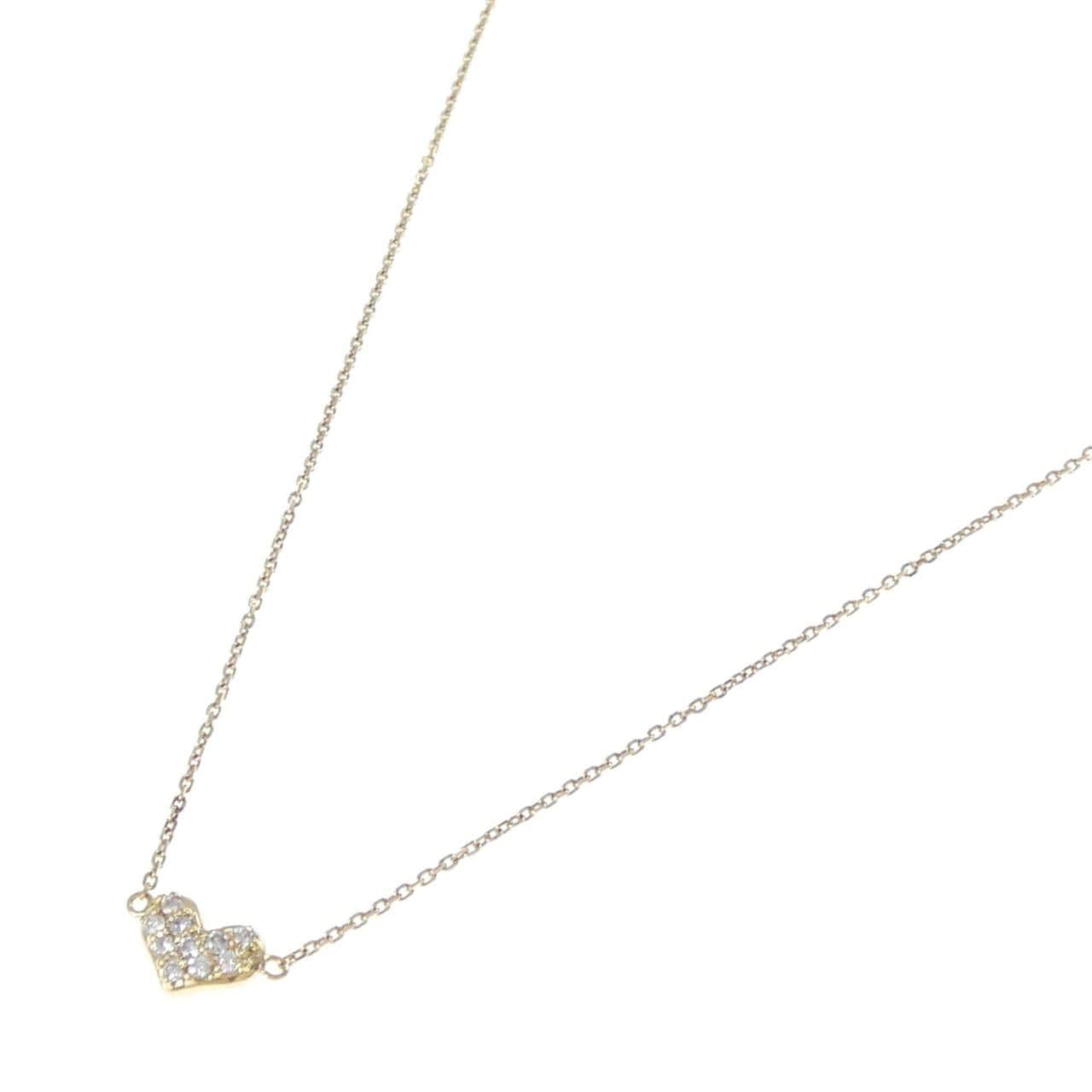 K18YG ハート ダイヤモンド ネックレス 0.10CT