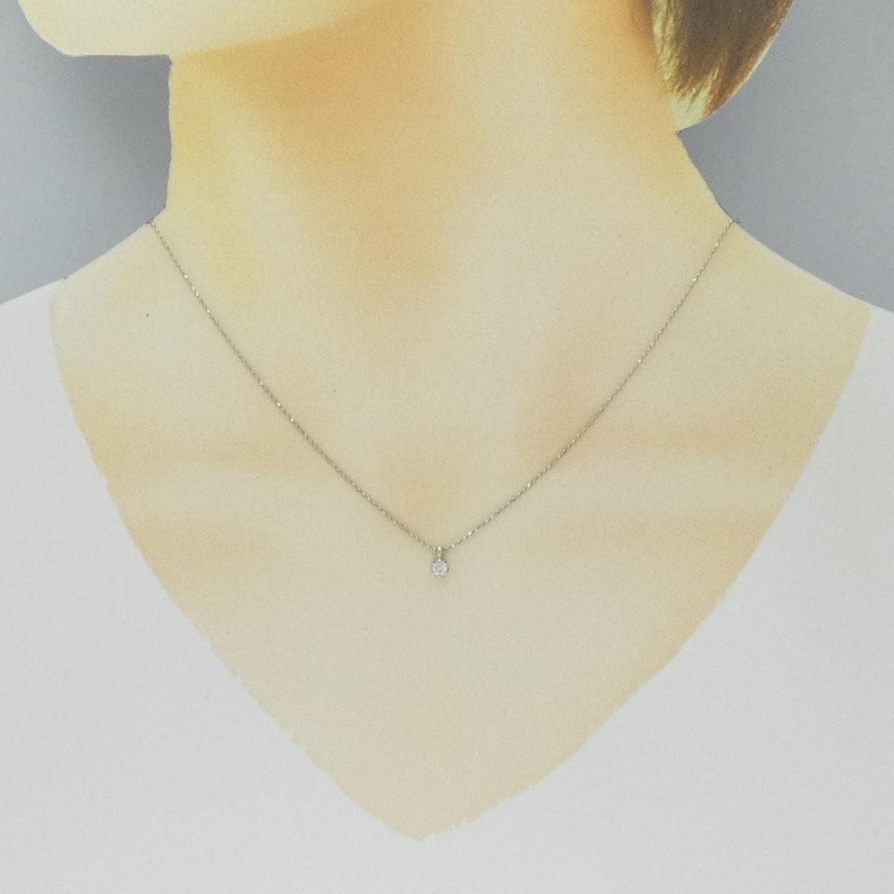 PT900/PT850 ソリティア ダイヤモンド ネックレス 0.1CT