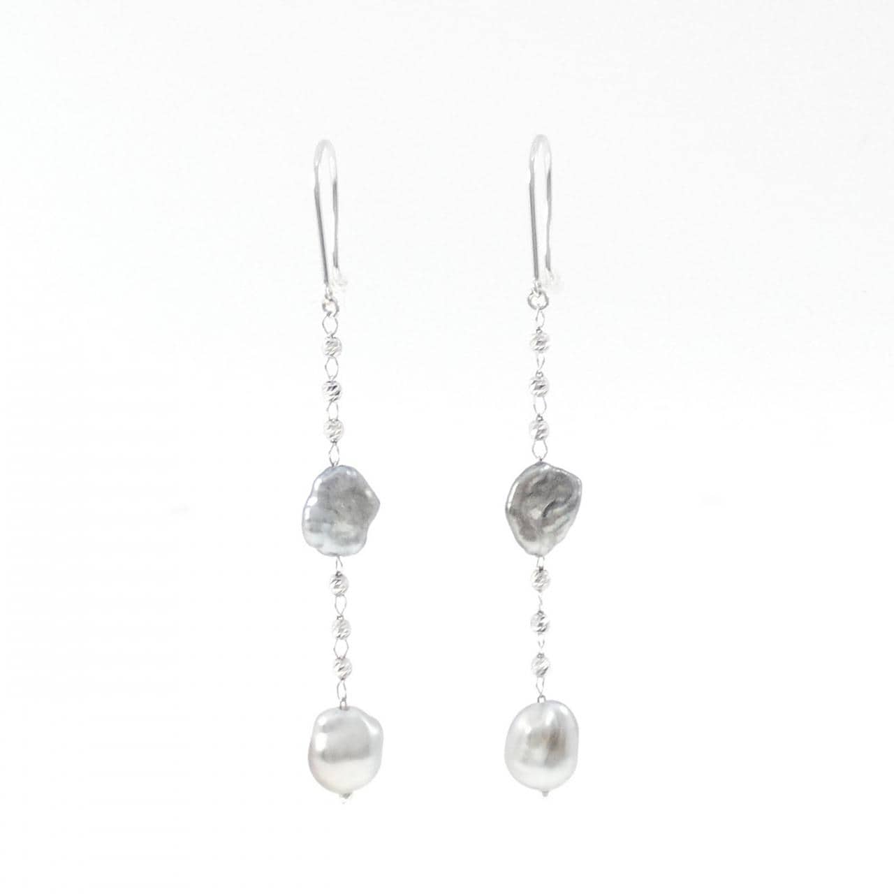 K18WG 黒蝶パール ピアス