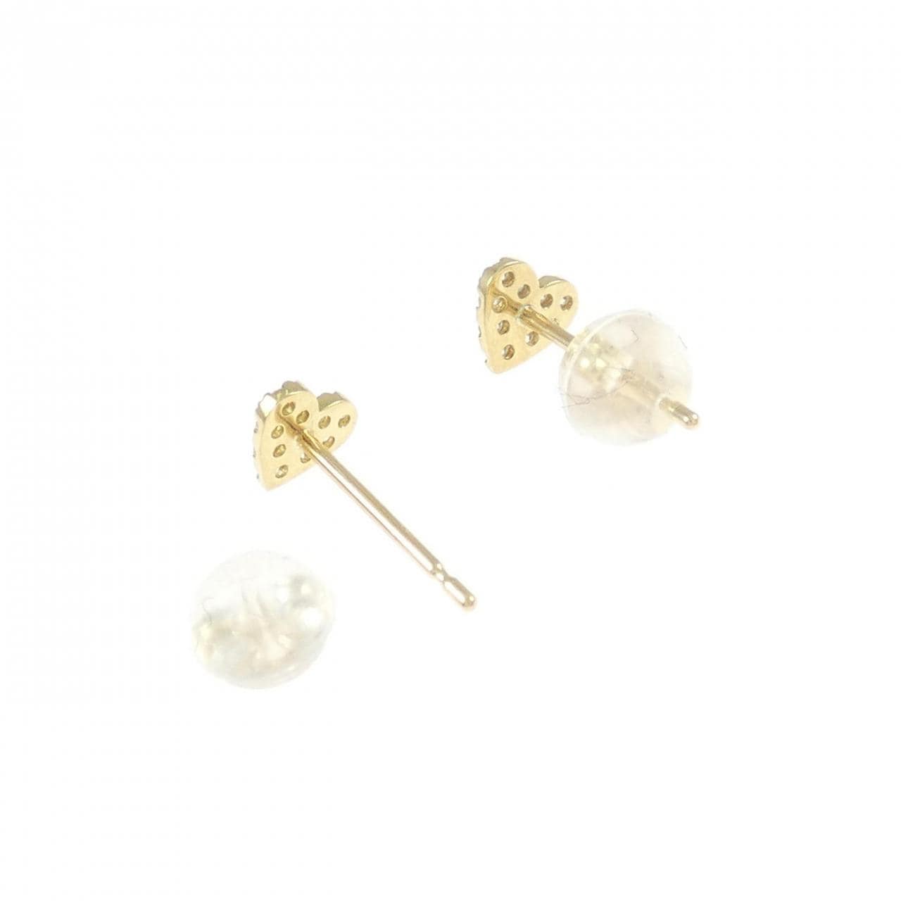 K18YG 心型鑽石耳環