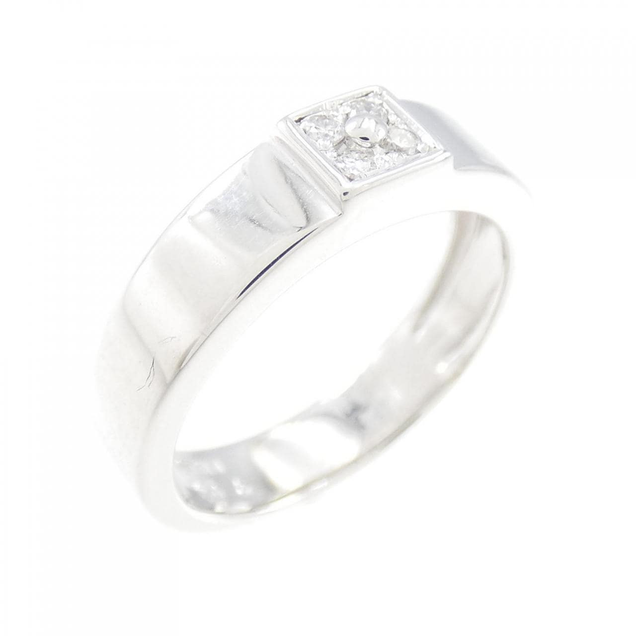 K18WG flower Diamond ring 0.04CT