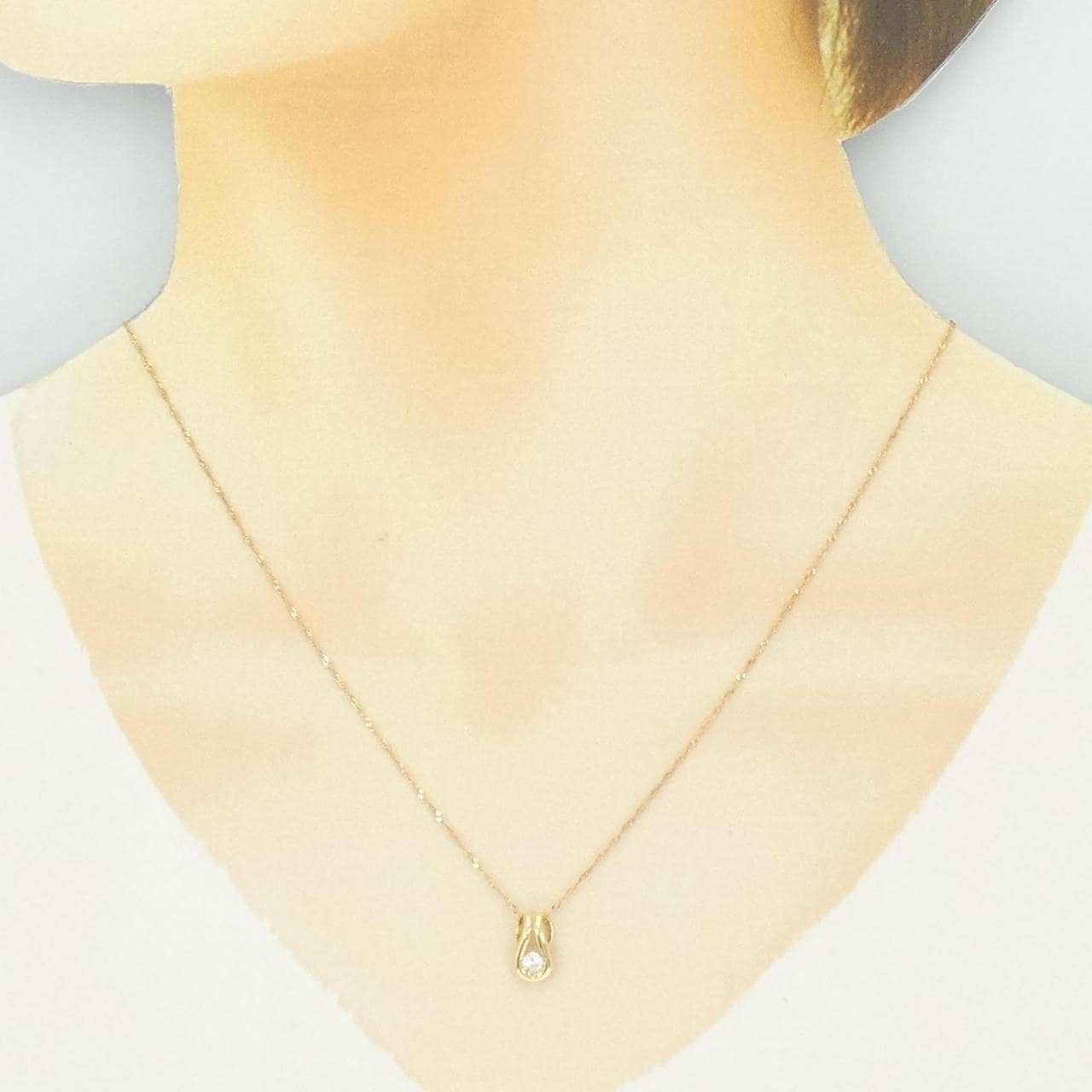 K18YG/750YG ダイヤモンド ネックレス 0.11CT