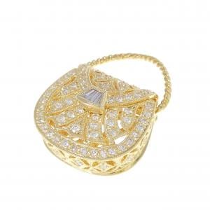 K18YG バッグ ダイヤモンド ペンダント 0.51CT