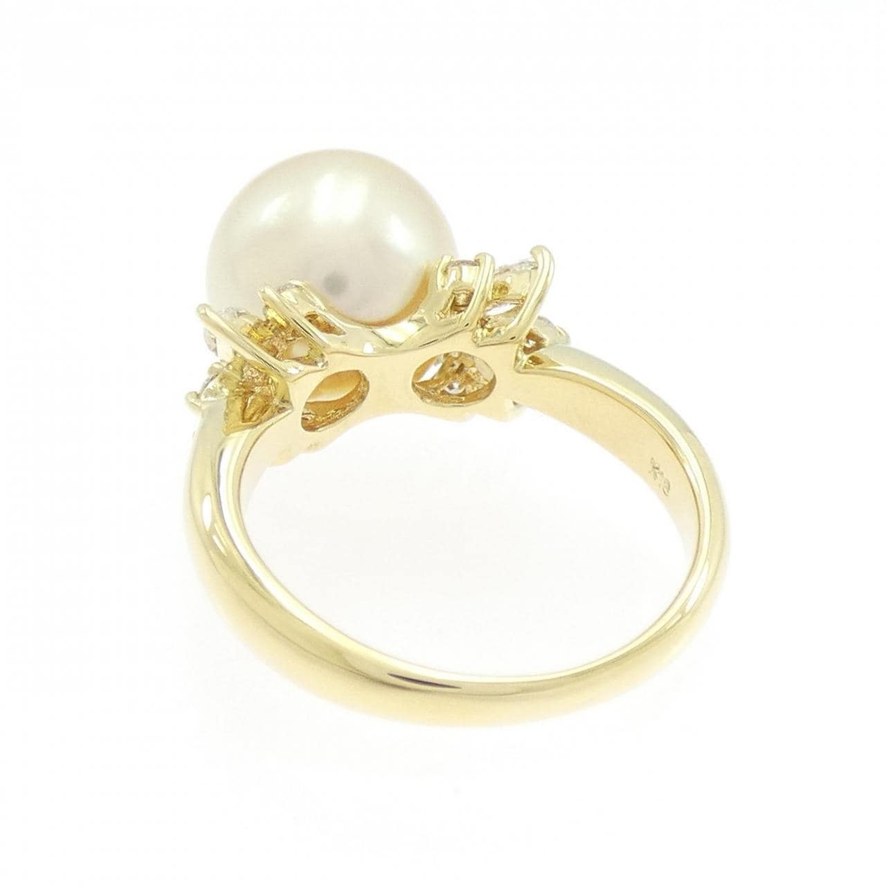 K18YG 白蝶パール リング 10.6mm