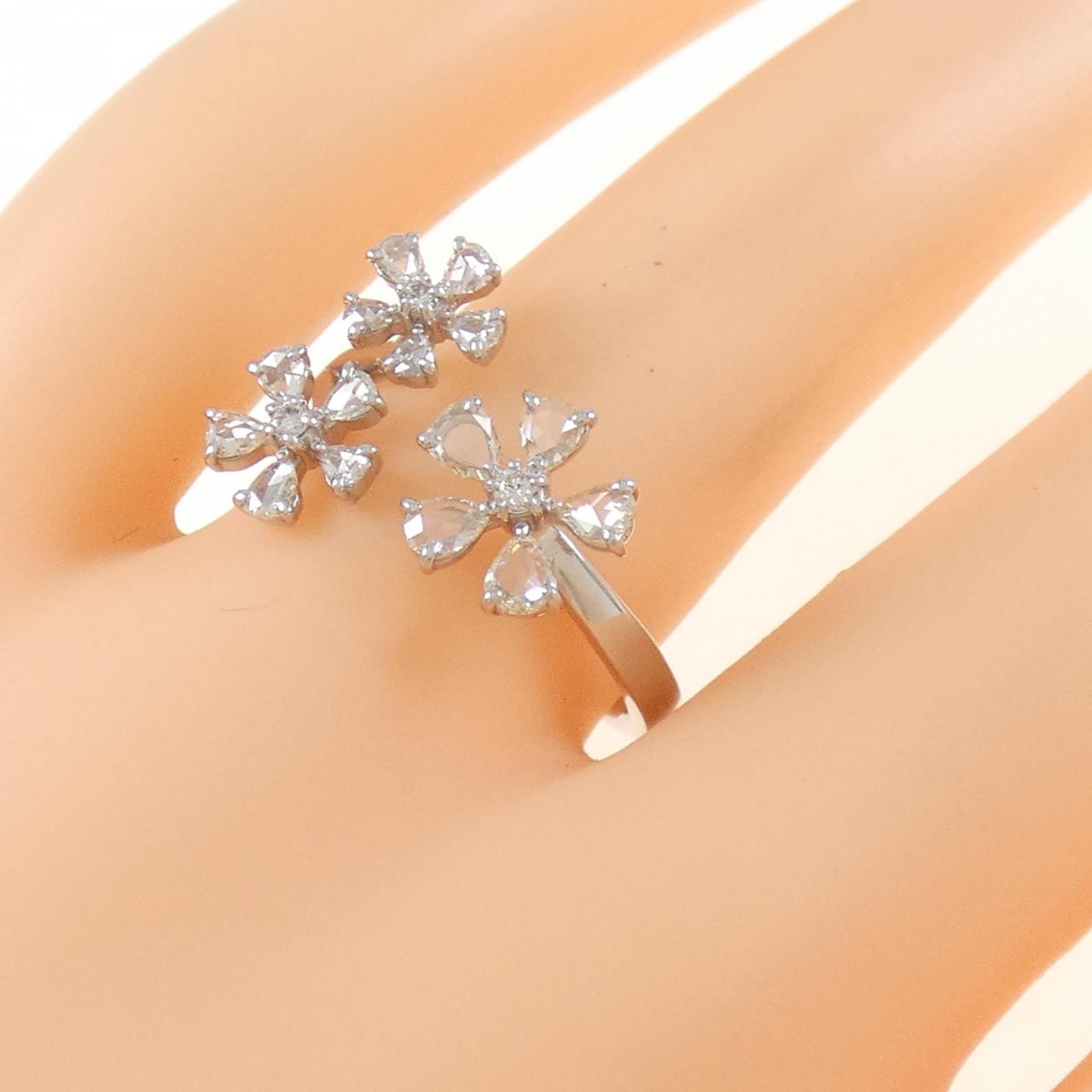【新品】PT フラワー ダイヤモンド リング 0.48CT