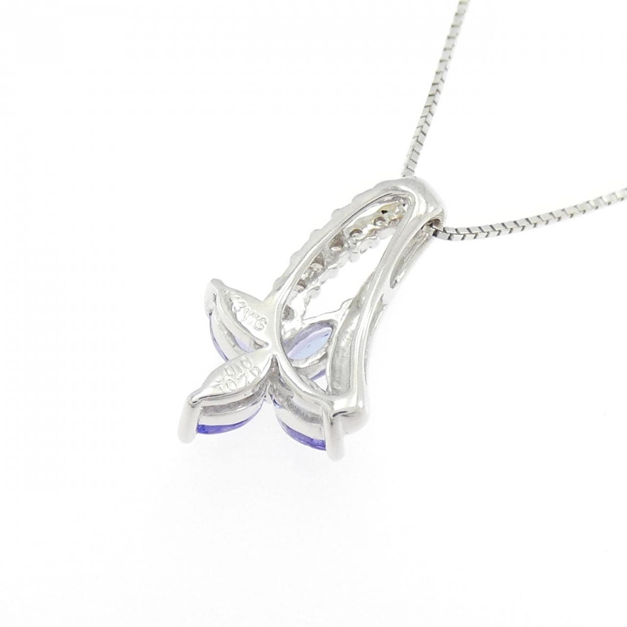 K18WG フラワー タンザナイト ネックレス 0.70CT