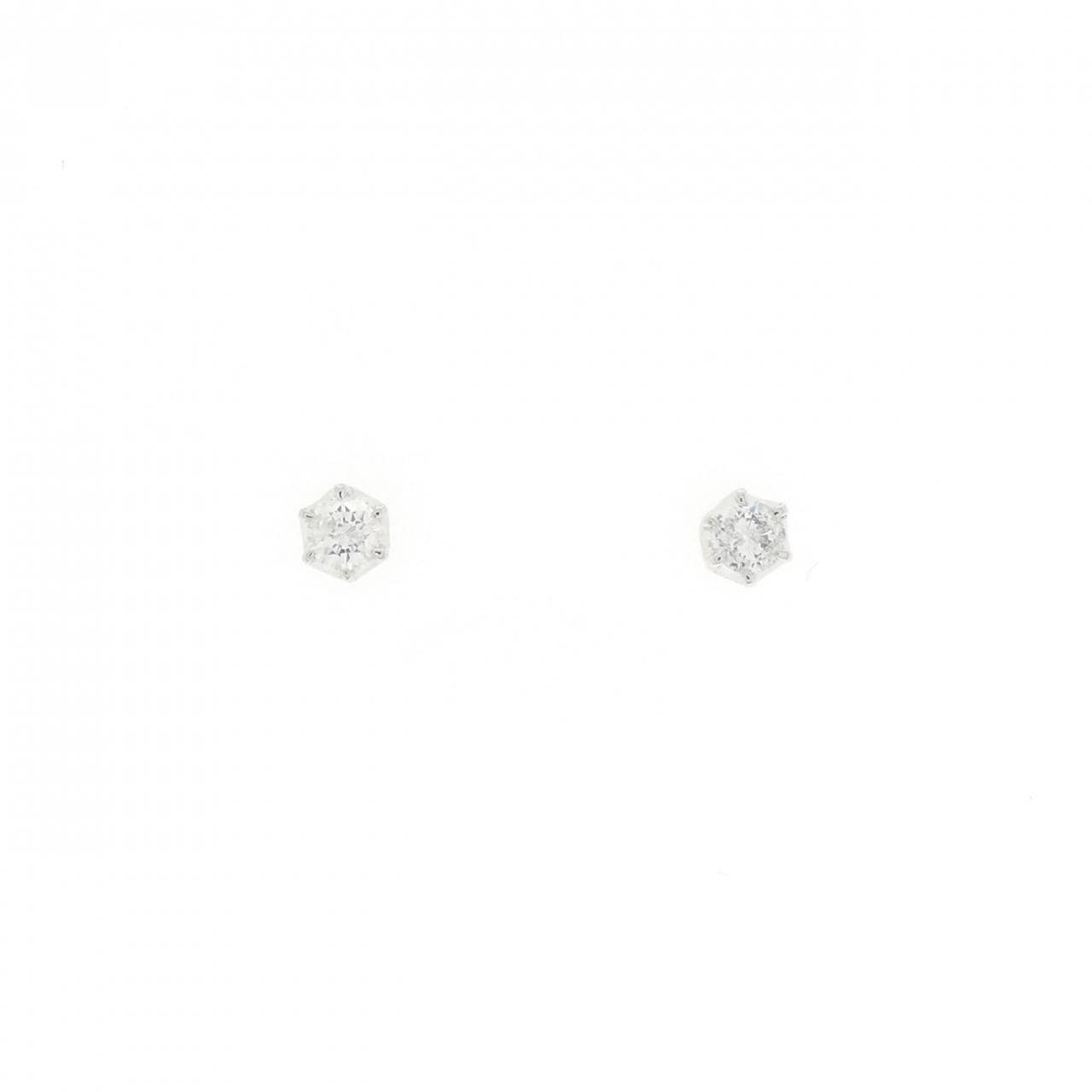 PT900 ソリティア ダイヤモンド ピアス 0.156CT