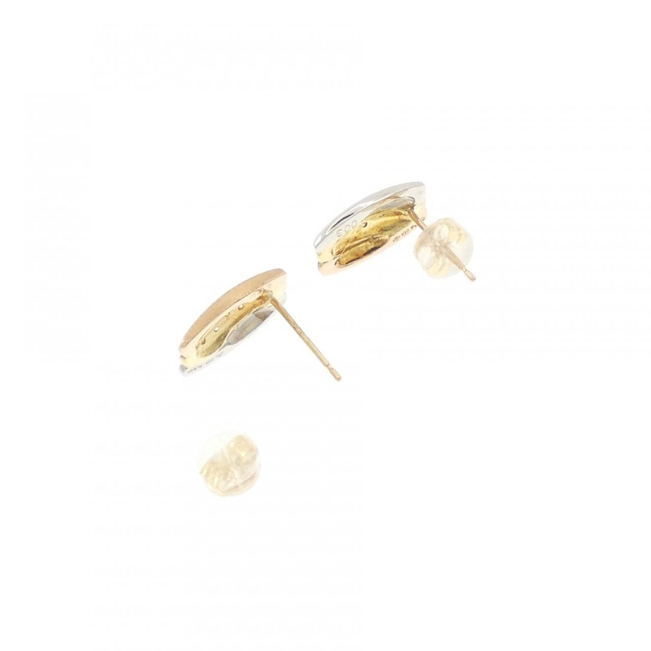 K18YG/PT/K18PG ダイヤモンド ピアス 0.06CT