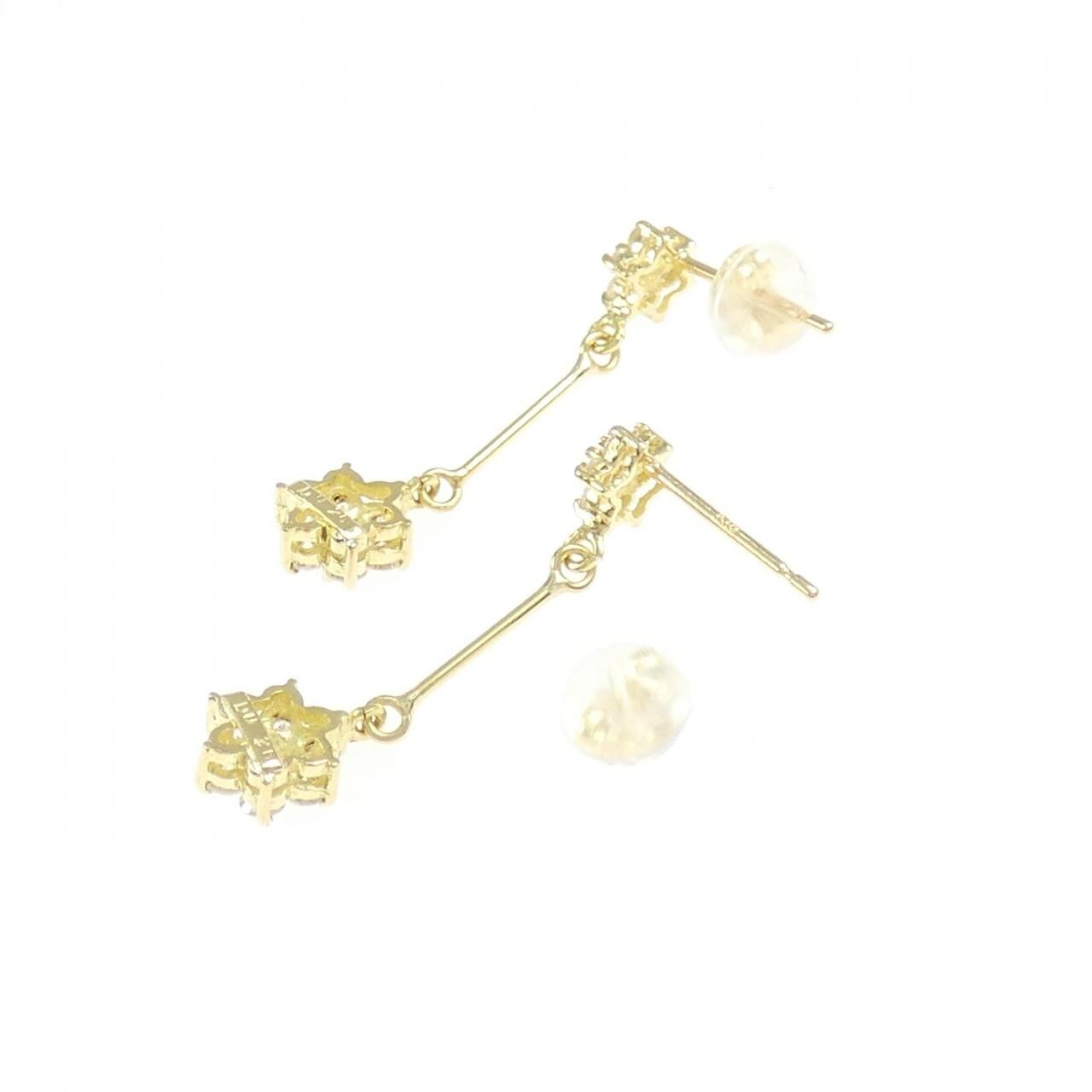 K18YG フラワー ダイヤモンド ピアス 0.52CT