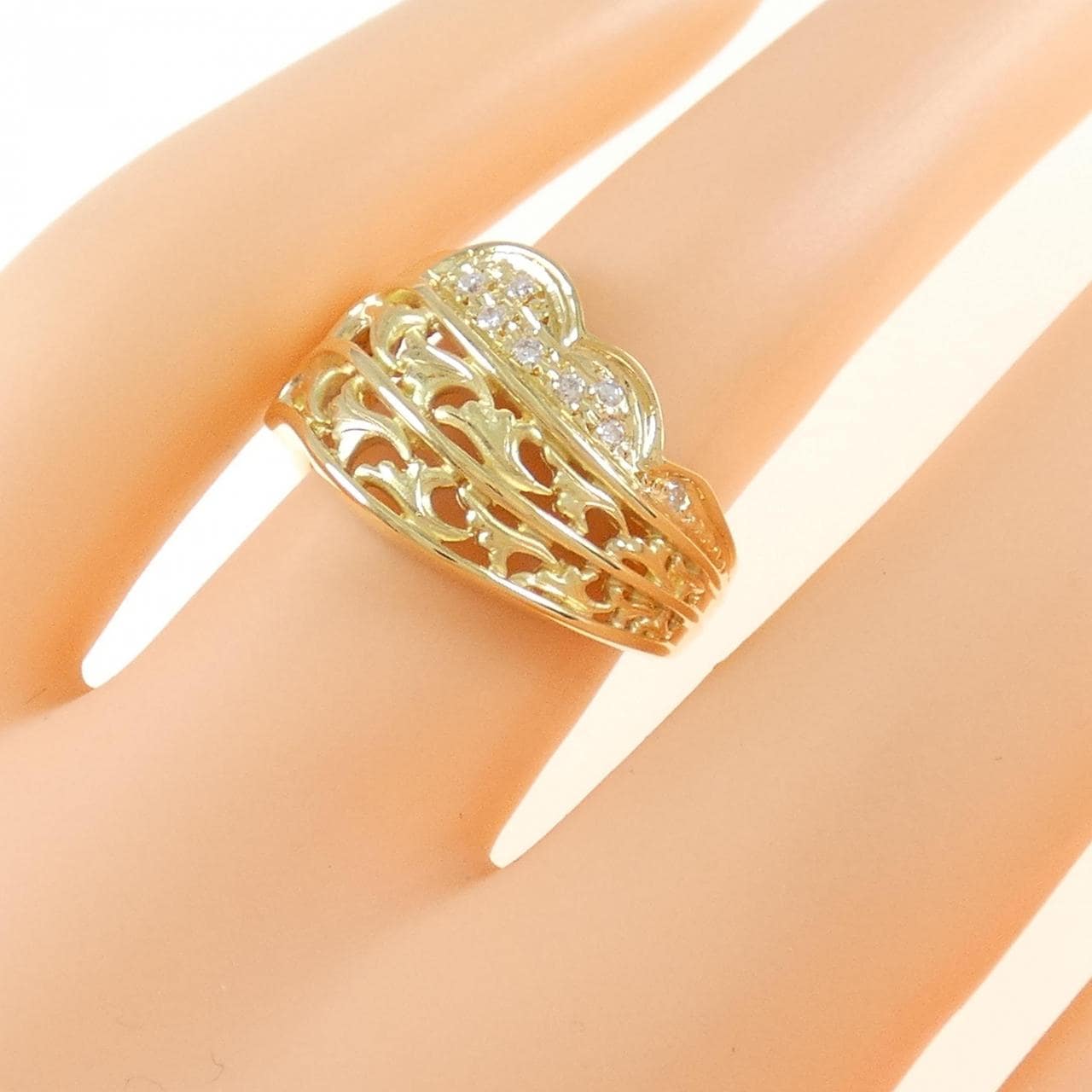 K18YG ダイヤモンド リング 0.08CT