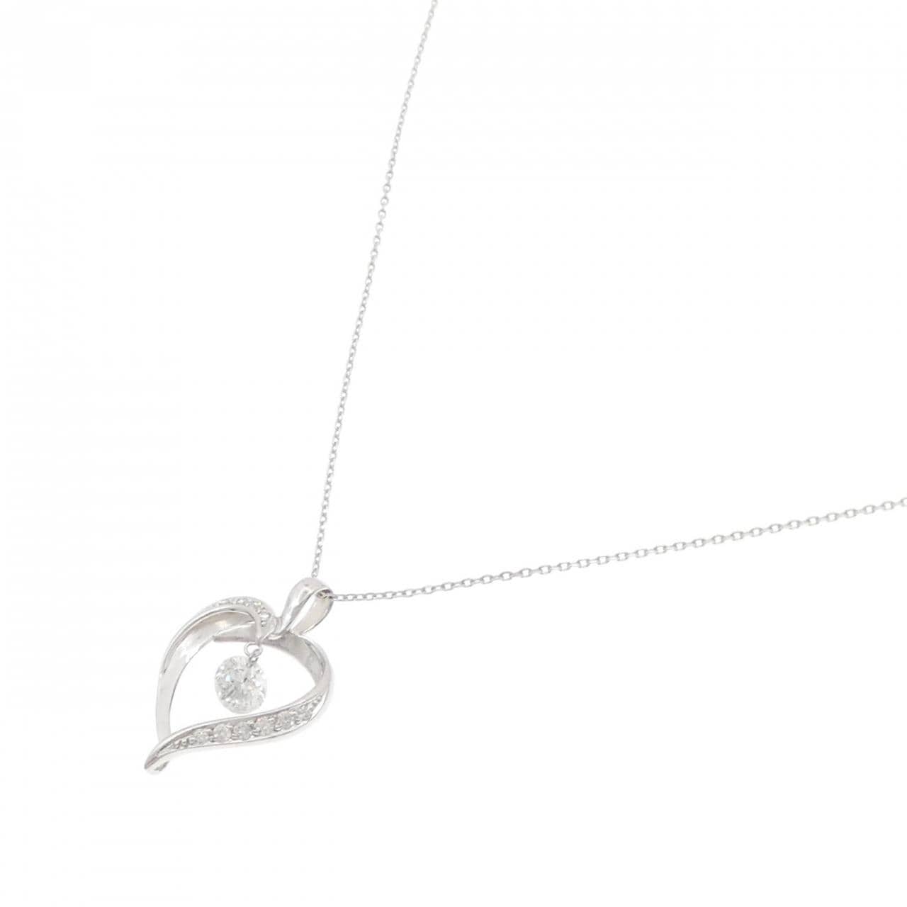 K18WG ハート ダイヤモンド ネックレス 0.44CT