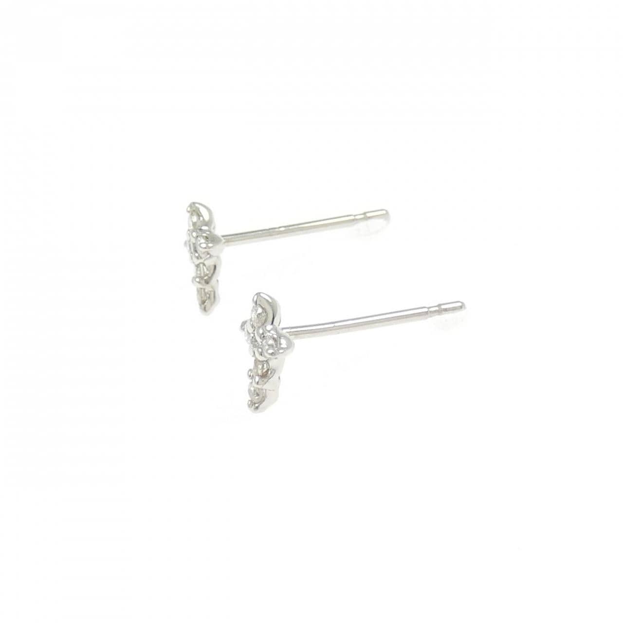 PT/PT900 クロス ダイヤモンド ピアス 0.10CT