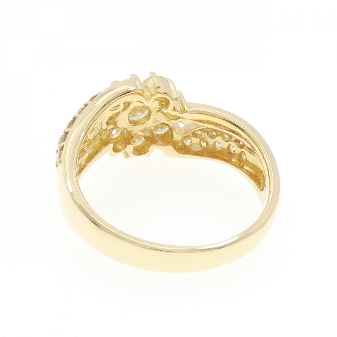 K18YG フラワー ダイヤモンド リング 1.00CT