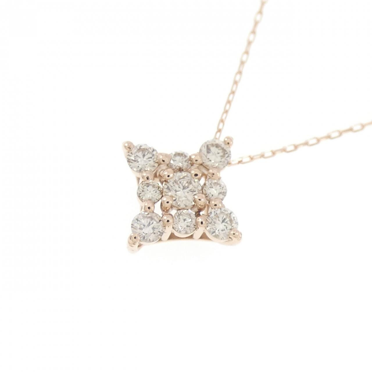 【新品】K10PG ダイヤモンド ネックレス 0.20CT