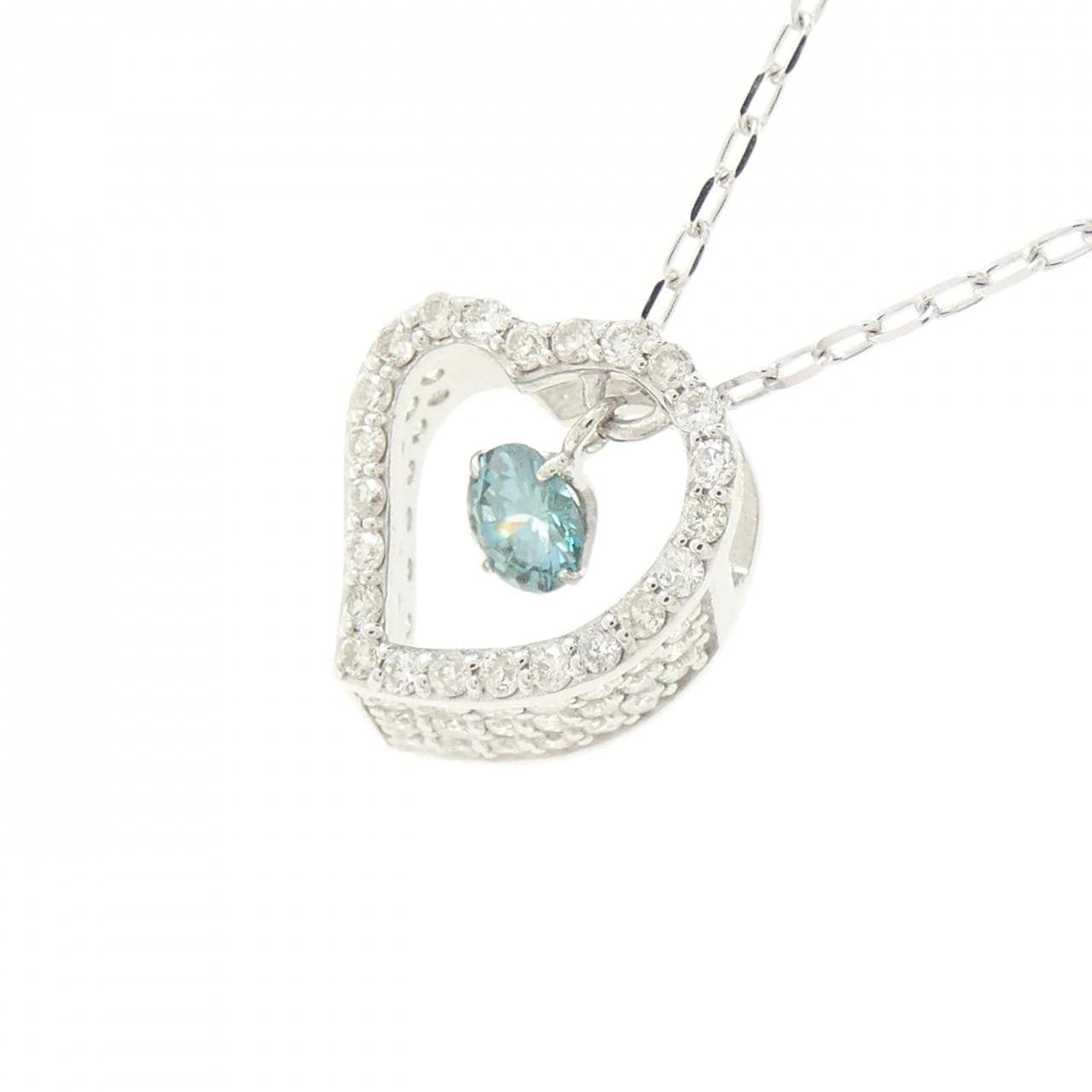K18WG ハート ダイヤモンド ネックレス 0.17CT