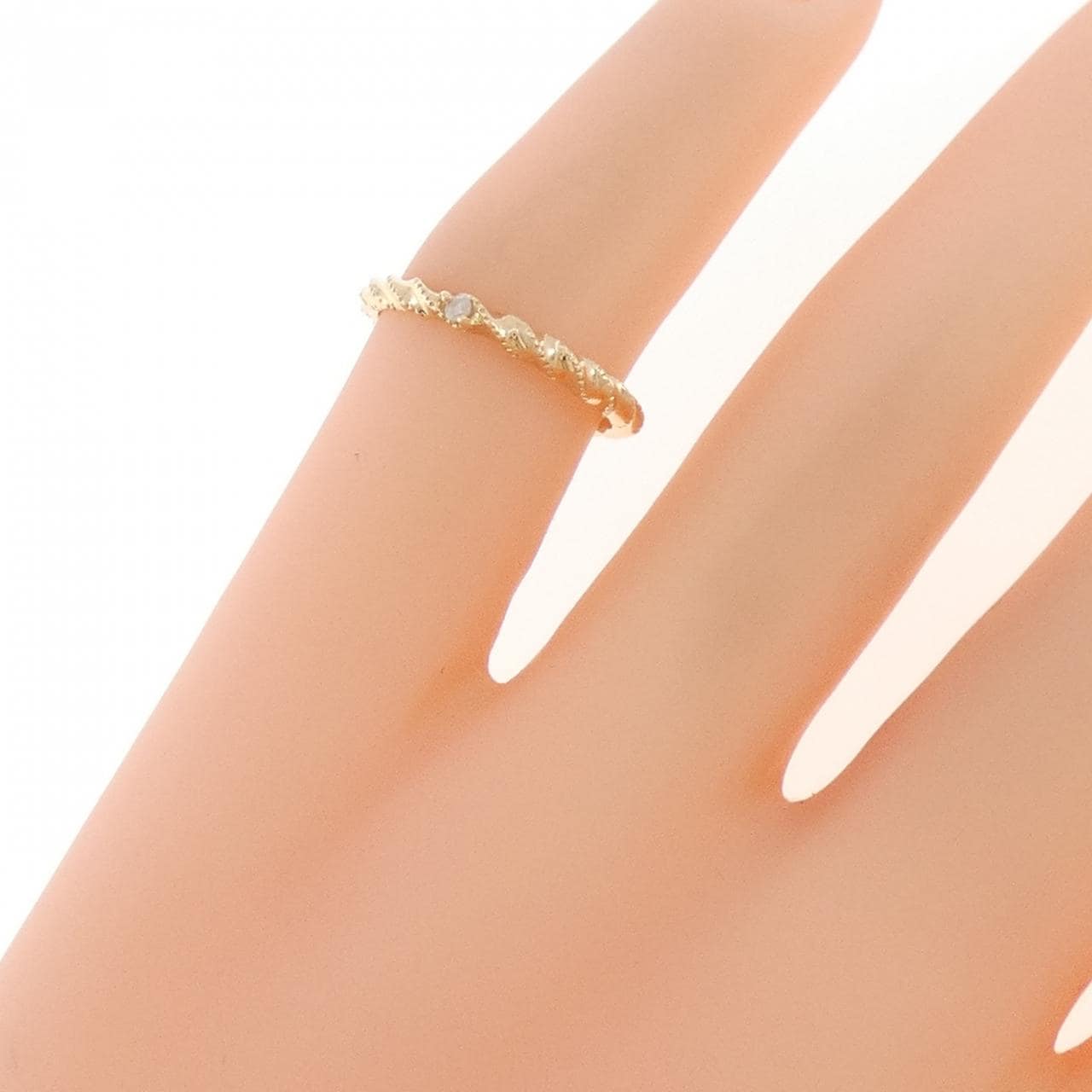 アガット ダイヤモンド ピンキーリング 0.01CT