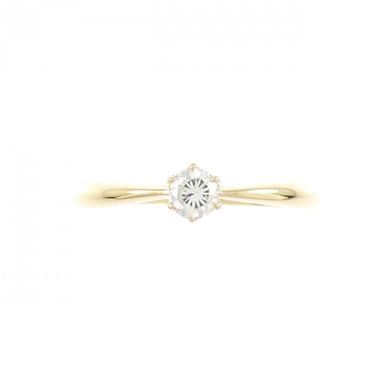 K18YG ソリティア ダイヤモンド リング 0.16CT
