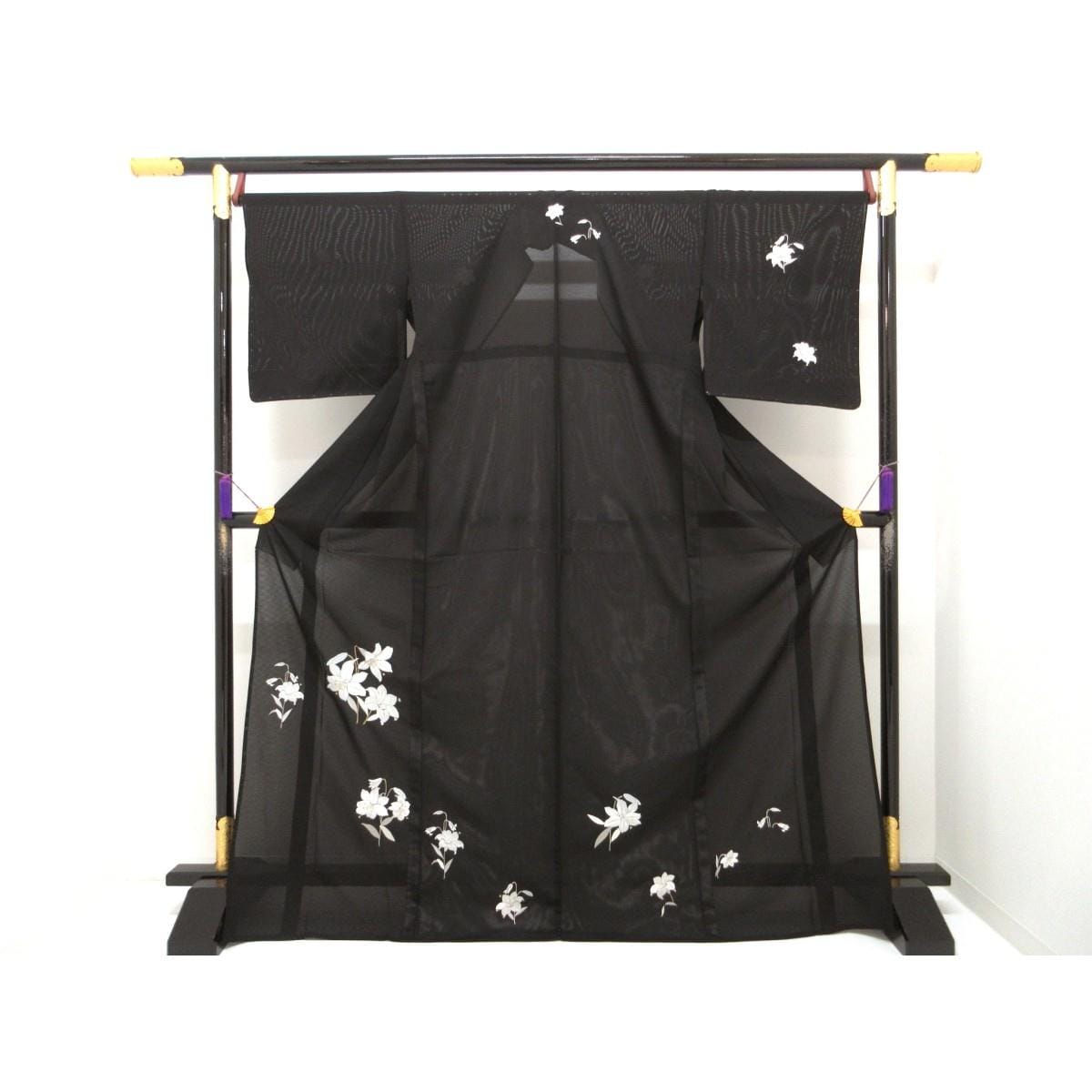 【未使用品】単衣　駒絽訪問着　刺繍加工