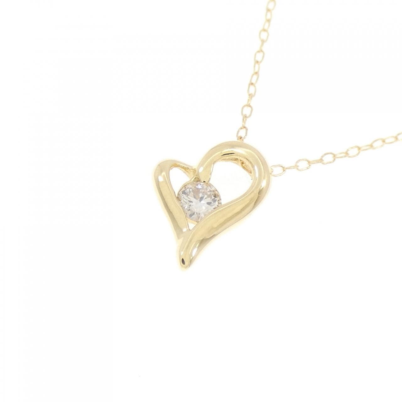 K18YG ハート ダイヤモンド ネックレス 0.08CT