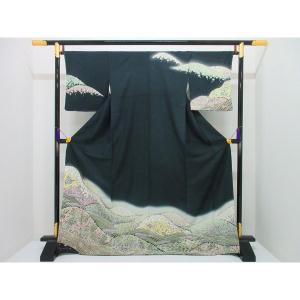 【未使用品】訪問着　銀通し絞り加工　ボカシ染