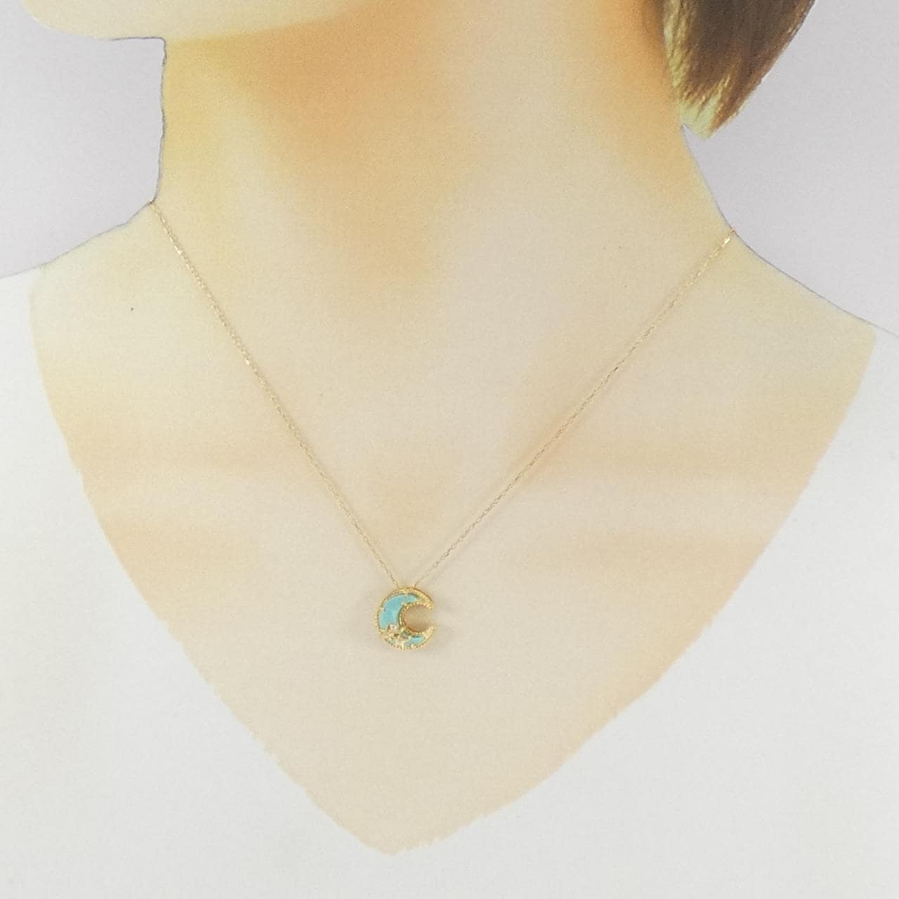 K18YG ムーン×スター ターコイズ ネックレス