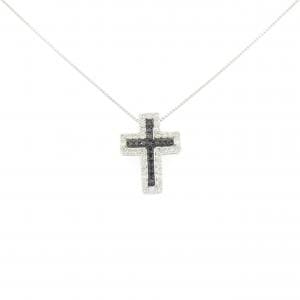 K18WG/K18BG 2WAY クロス ダイヤモンド ネックレス 0.50CT
