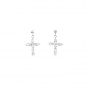 PT900 クロス ダイヤモンド ピアス 0.50CT