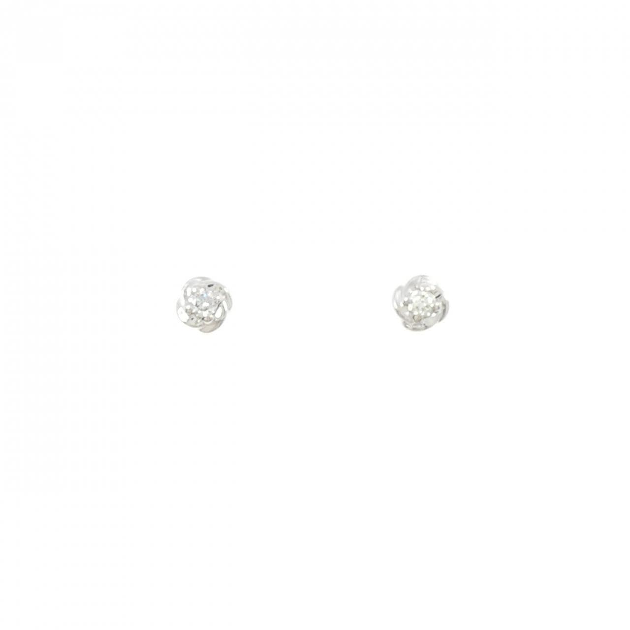 K10WG ダイヤモンド ピアス 0.04CT