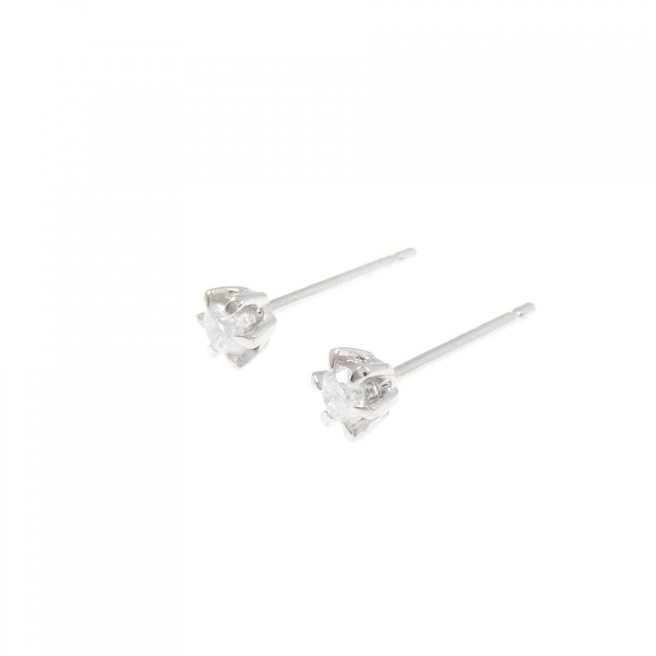 PT900 ソリティア ダイヤモンド ピアス 0.10CT