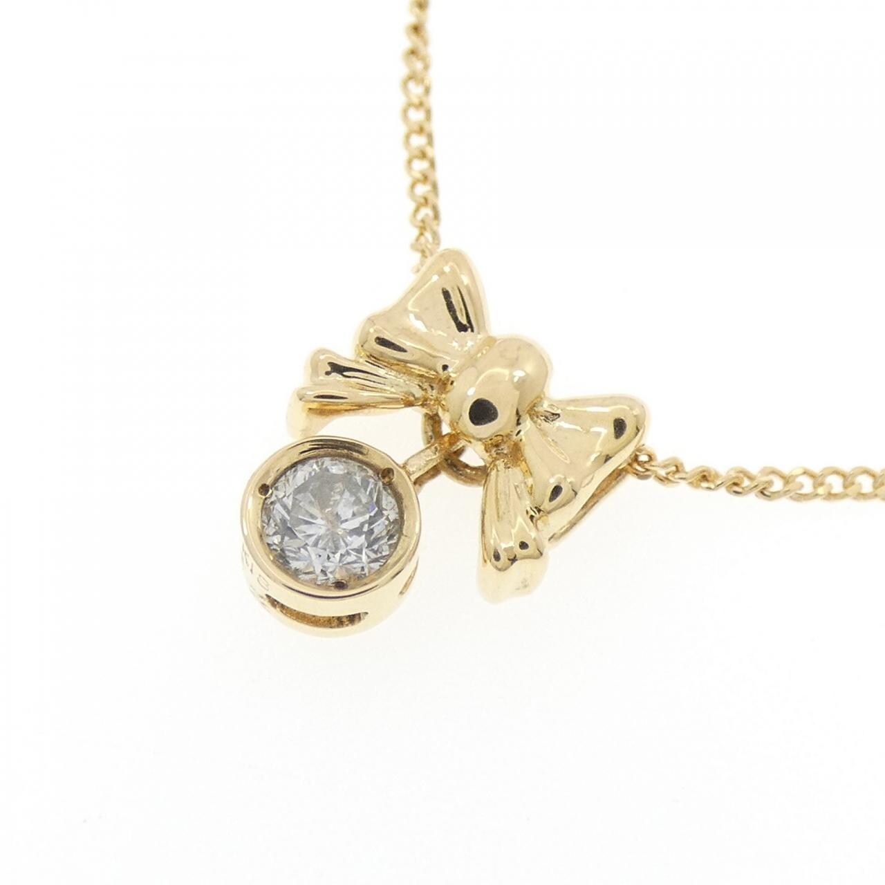 K18YG 丝带钻石项链 0.22CT