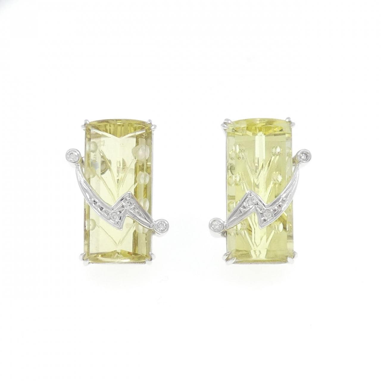 K14WG Quartz Earrings 18.73CT