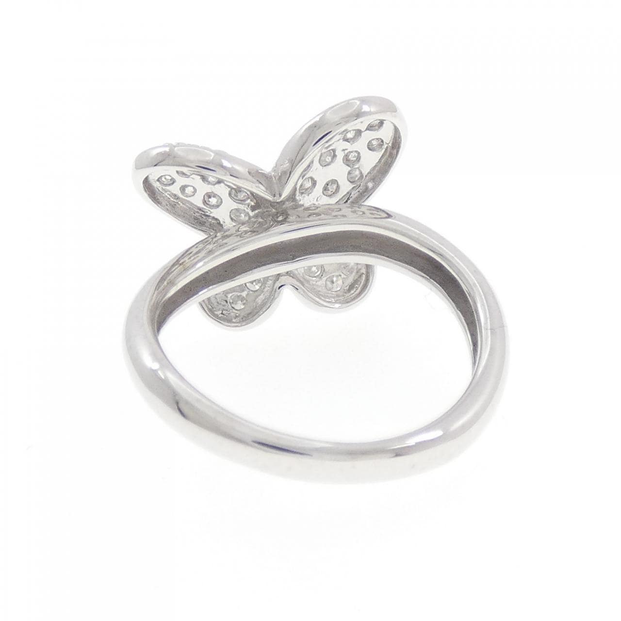 K14WG 密镶蝴蝶形钻石戒指 0.50克拉