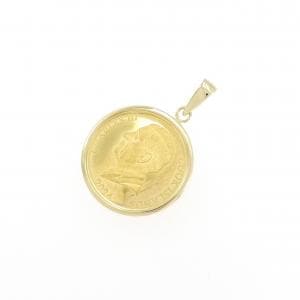 K18YG (frame) coin pendant