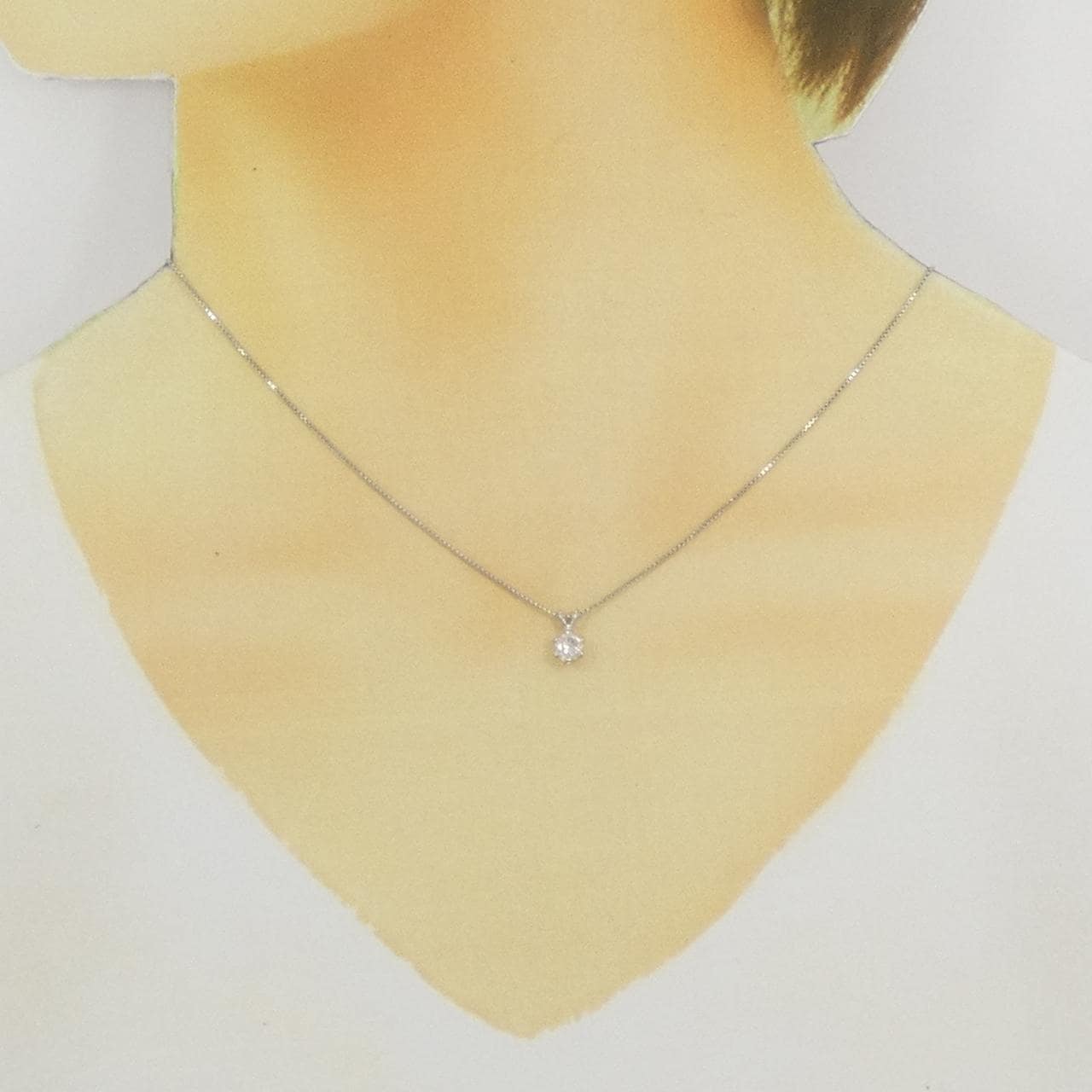 PT900/PT850 ソリティア ダイヤモンド ネックレス 0.34CT