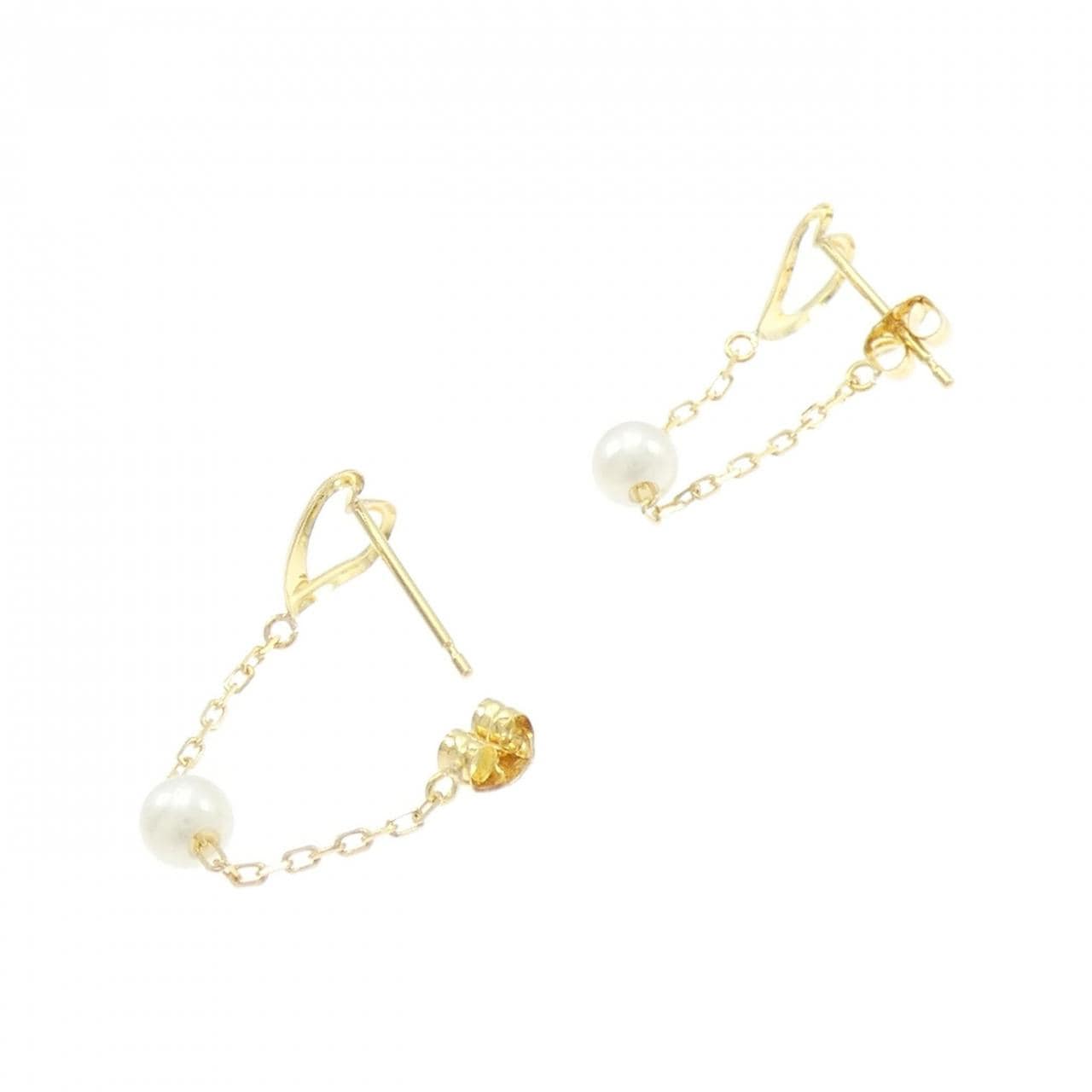 K18YG ハート アコヤパール ピアス 3.7mm