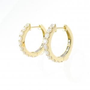 【新品】K18YG フープ ダイヤモンド ピアス 1.003CT