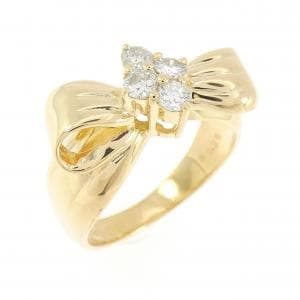 K18YG リボン ダイヤモンド リング 0.30CT