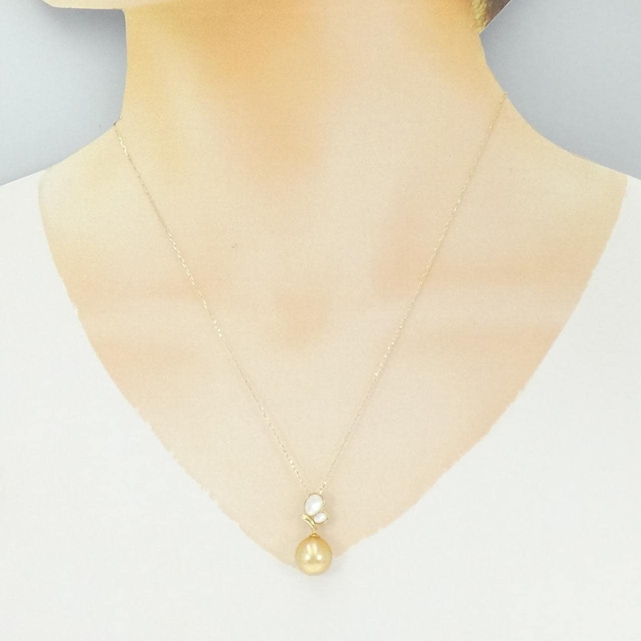 K18YG 白蝶パール ネックレス 10mm