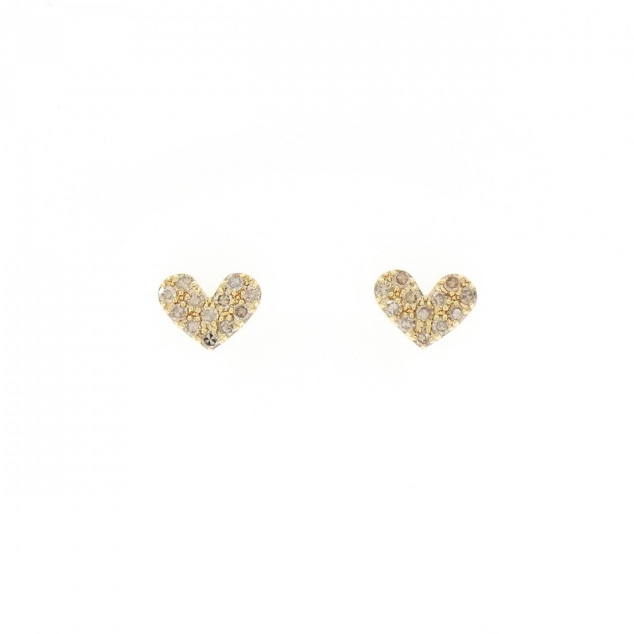 K18YG ハート ダイヤモンド ピアス 0.24CT