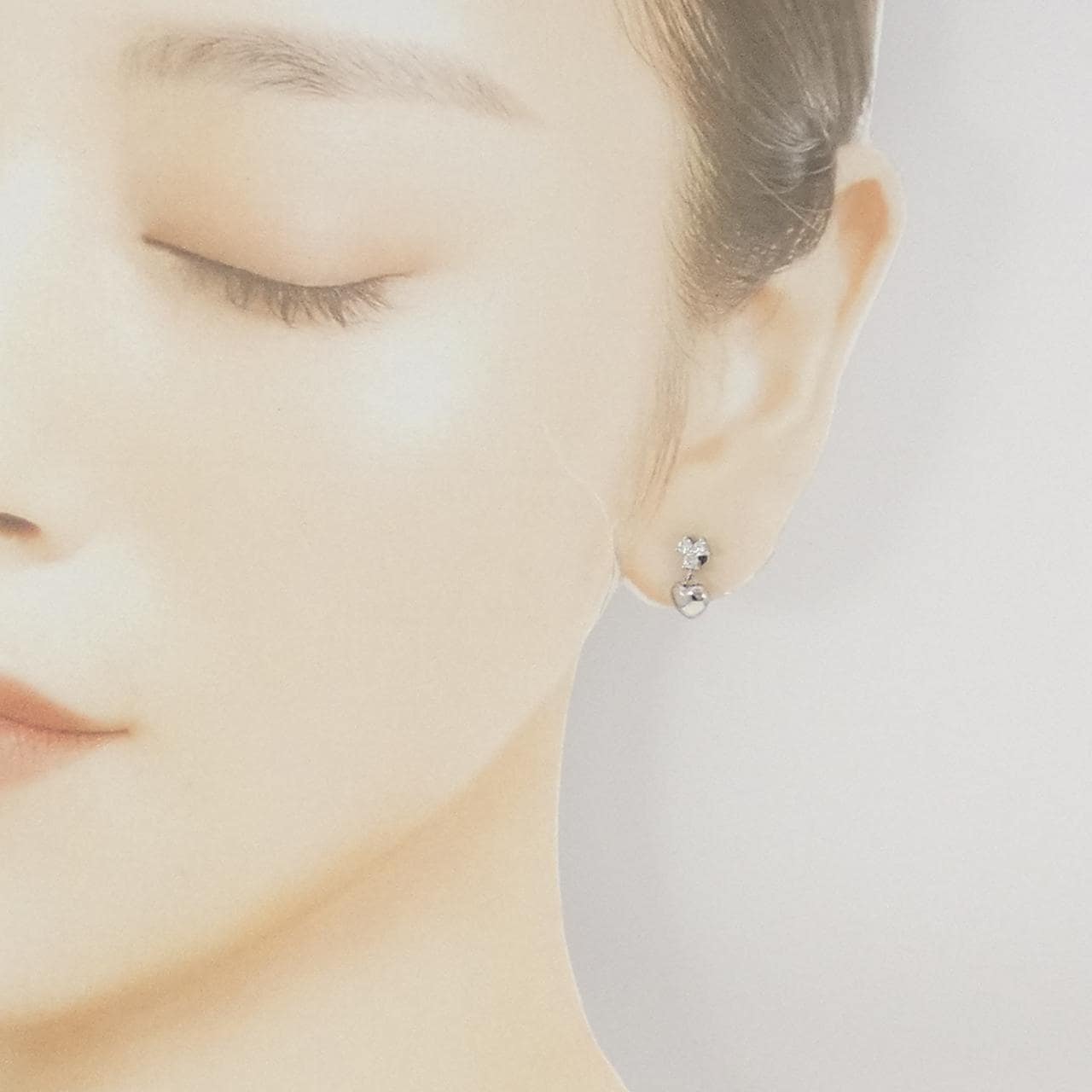 PT900 ハート ダイヤモンド ピアス 0.20CT