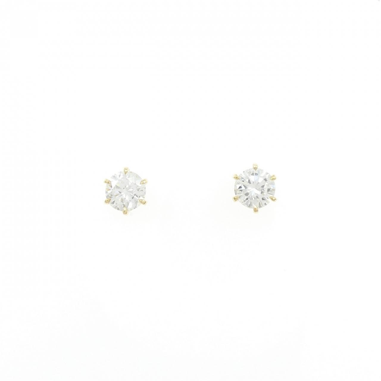 【リメイク】K18YG/ST ダイヤモンド ピアス 0.401CT 0.405CT G-H SI1-2 VG-GOOD