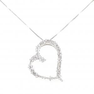K18WG ハート ダイヤモンド ネックレス 0.80CT