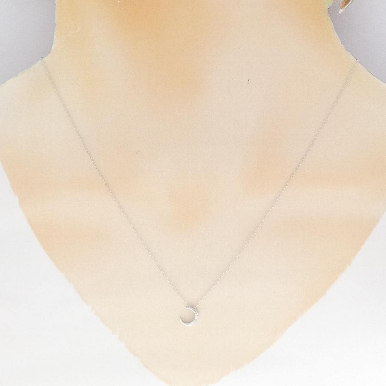 K10WG ムーン ダイヤモンド ネックレス 0.02CT