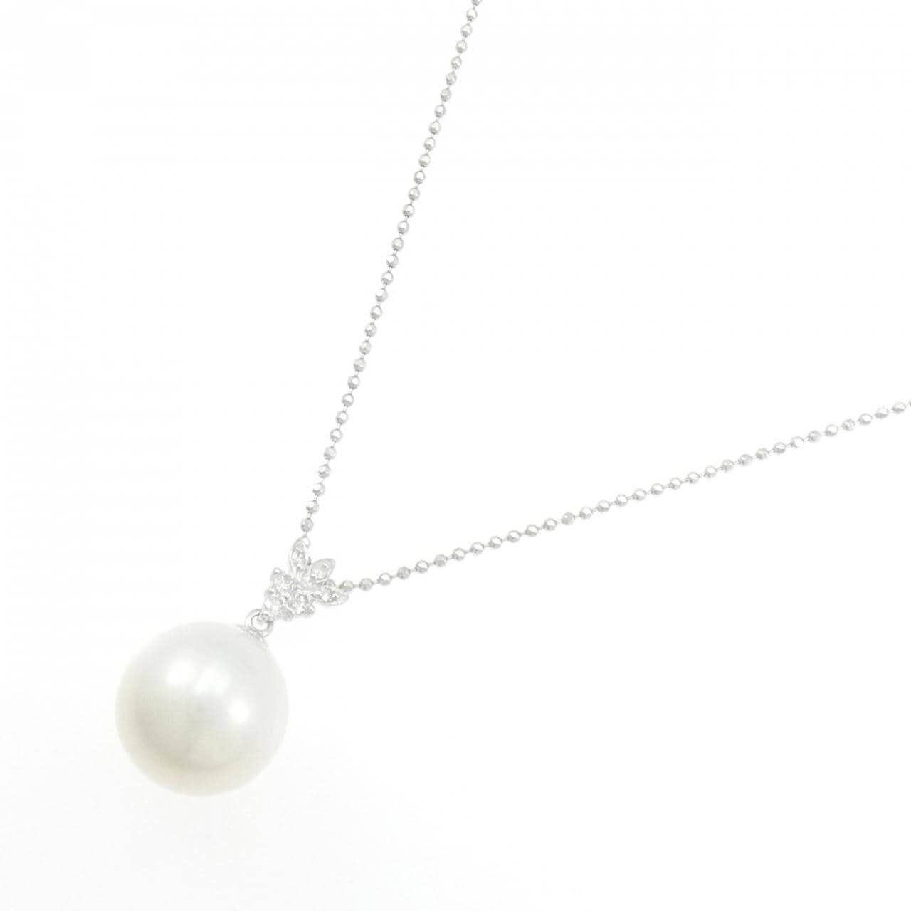 K18WG 白蝶パール ネックレス