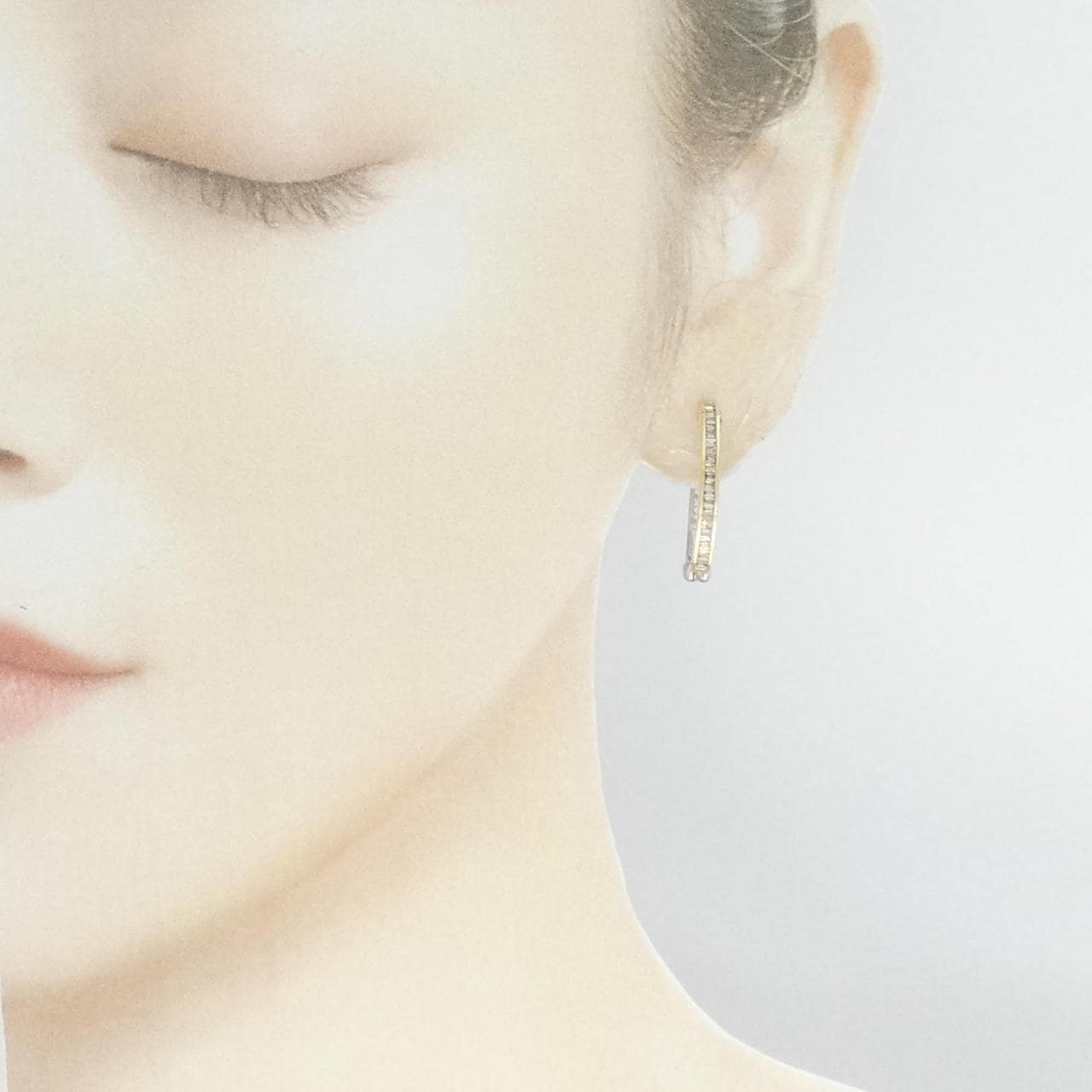 K18YG/PT950 Diamond Earrings 1.00CT
