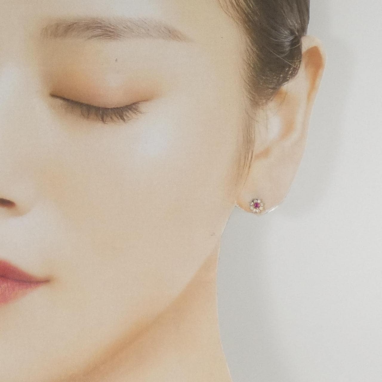 K18YG ルビー ピアス