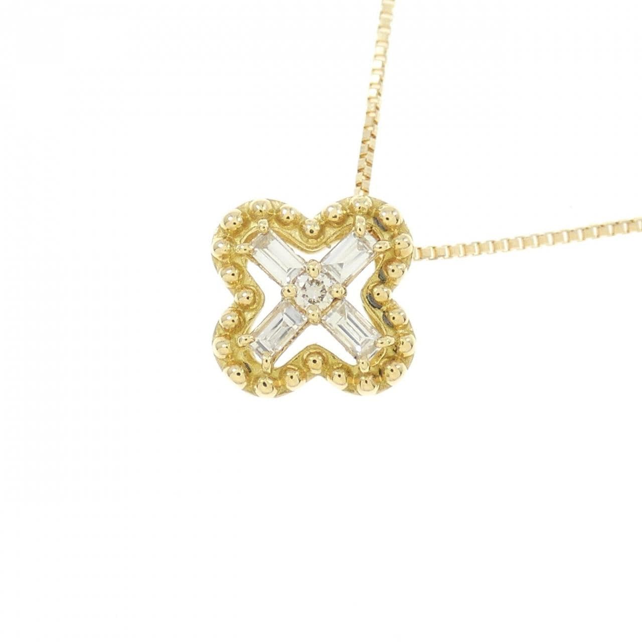 [BRAND NEW] K18YG Flower Diamond Necklace 0.10CT