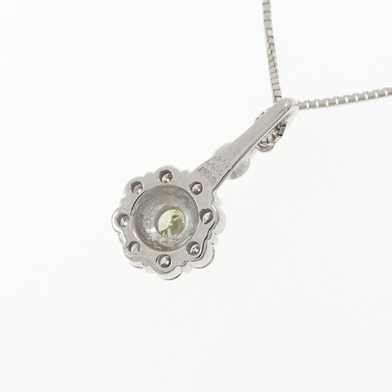 K18WG フラワー ダイヤモンド ネックレス 0.257CT