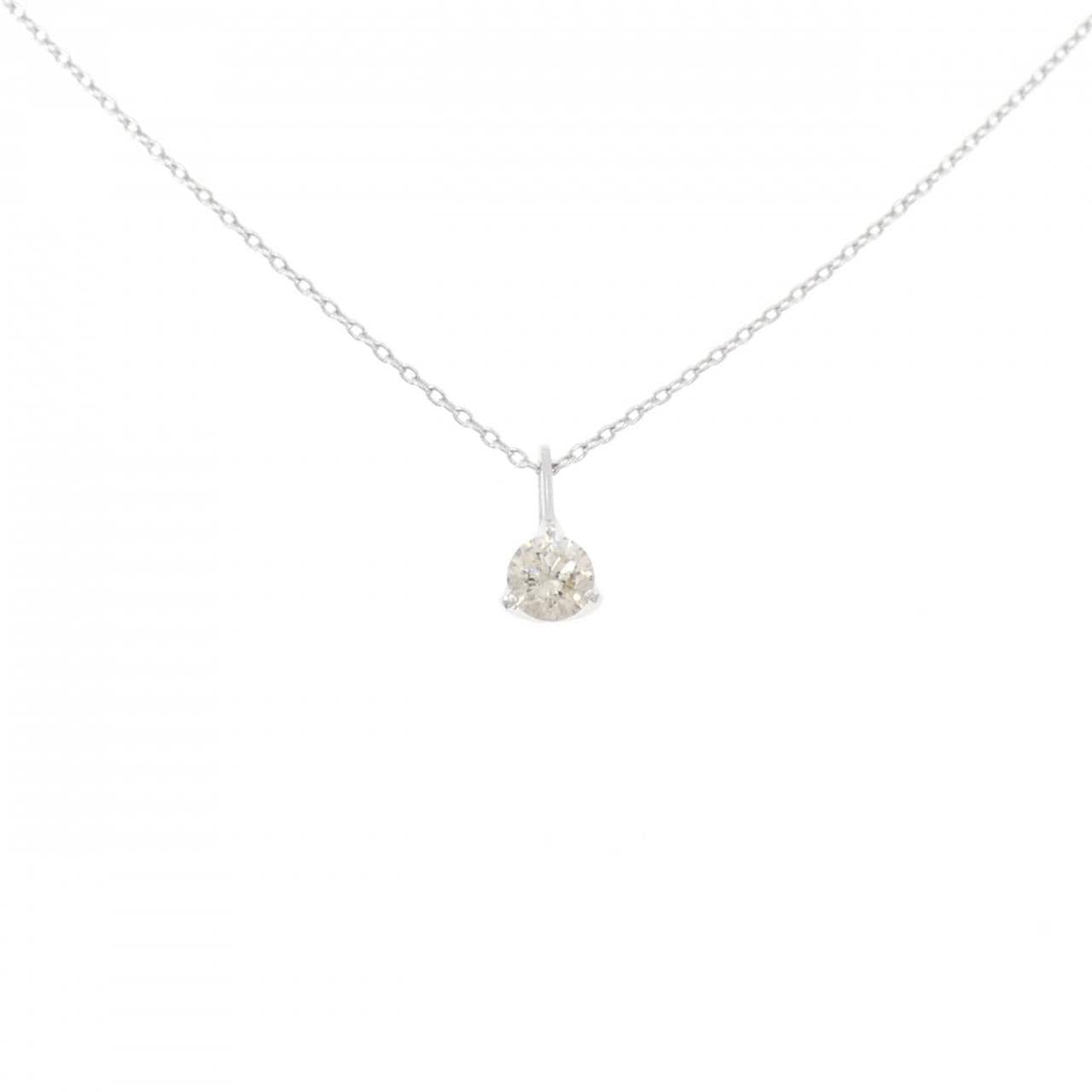 K18WG单钻钻石项链 0.30 克拉