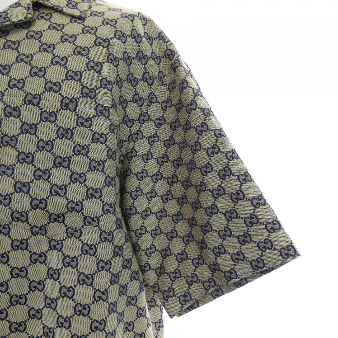 グッチ GUCCI GGリネン ブレンド キャンバス シャツ 742707 ZAM7G S／Sシャツ